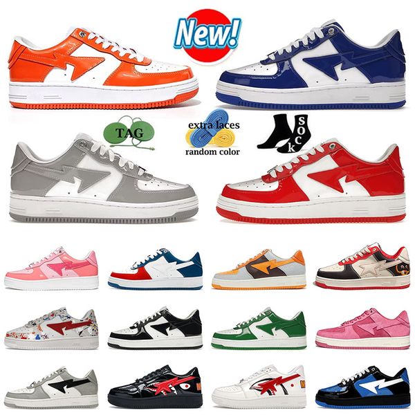 aaa + Qualité SK8 STA Casual Designer Chaussures Hommes en cuir verni JJJJound femmes formateurs en plein air Pastel Blanc Noir Rose Orange ABC Camo Paint baskets de sport hommes