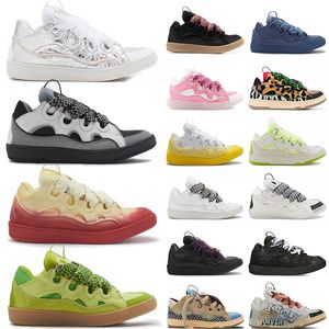 aaa + Top Designer Kleding Schoenen Dames Heren Lavines schoenen Roze Groen Paars geel Wit Luipaard Luxe merk Big Size 46 Lederen stoeprand Sneakers Dhgate chaussures