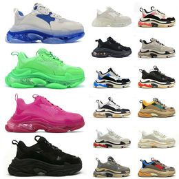 aaa + Top OG Casual Designer Chaussures Triple S Marque De Luxe Triples Femmes Hommes Baskets Plateforme Noir Blanc Gris Rouge Rose Bleu Royal Neon Green Baskets Grande Taille Tennis