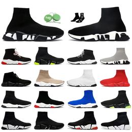 aaa + Top OG Designer Sock Baskets Chaussures Speed Trainer Luxe Femmes Hommes Noir Blanc Rouge Graffiti Mode Vitesses 2.0 Semelle Claire Chaussettes Coureurs Vitesses Plateforme Baskets