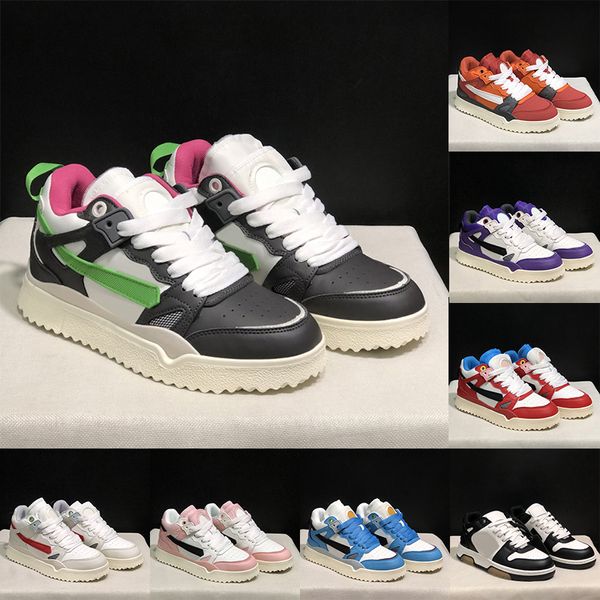 AAA + Marca de lujo de alta calidad Midtop Esponja Zapatos de diseñador Mujeres para hombre Flechas Motivo Entrenadores Fuera de la oficina Zapatilla de deporte Púrpura Negro Rosa Verde Panda Zapatillas de plataforma baja