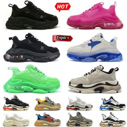 aaa+topkwaliteit triple s casual designer schoenen platform sneakers tracks zwart wit gery rood roze blauw koninklijk neon groen beige dames heren trainers tennis