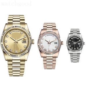 AAA horloge dames daydate designerhorloges 41 mm roestvrij staal Orologio. Blauw roze zwart witte wijzerplaat casual man gouden horloge automatisch uurwerk dh09 C23