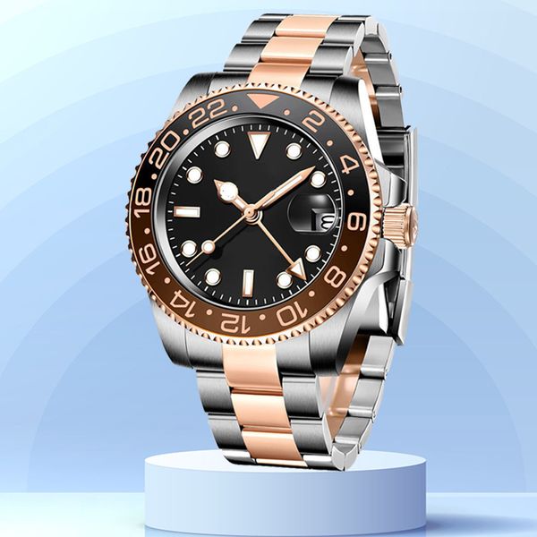 AAA Montres Céramique de haute qualité montre GMT II Mouvement mécanique automatique Luminal imperméable Fashion Wristswarches Gift Chear Watch 40mm mécanique