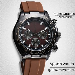 AAA Watchs Mouvement de quartz de haute qualité Montre des hommes de luxe Watch de 40 mm en acier inoxydable Brown Sport Watch Fashions décontractés Designer Modern Designer montre