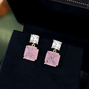 Pendientes de circón AAA S925 Aguja de plata Pendientes exquisitos Estilo coreano Moda Mujer Pendientes de gama alta Joyería para fiesta de boda Día de San Valentín Regalo de cumpleaños SPC