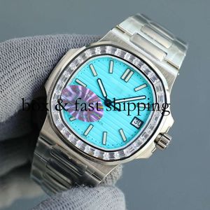 AAAA Pp5711 40mm montres pour hommes montre mécanique automatique dos cadran bleu Transparent Pp5711 9015 sport Pake231 montres de luxe