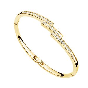 Aaaa + Strass Couleur Dorée Bracelets Bracelets Bracelets Fahsion Bijoux Dropshipping Anniversaire Charme Été Fille Amant Cadeau De Mariage Q0719