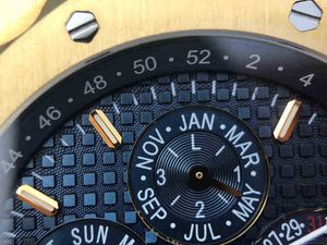 aaaaa 16 kleuren Jf 26574 herenhorloge eeuwigdurende kalender maanfase Cal.5134 automatische mechanische multifunctionele horloges 18k goud 41 mm blauwe wijzerplaat AVIN