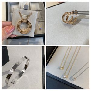 Nieuwe mode toplook luxe ontwerper vergulde liefde vriendschap armband/ketting met zirkonia stenen voor koppels en verjaardagen