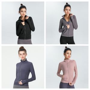 Nieuwe mode toplook dames dames ultrazacht lichtgewicht LULU yogajack met volledige ritssluiting en zakken