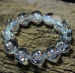 AAAAA Himalaya Cristal blanco Round 1214161820 mm Pulsera 75 pulgadas FPPJ Energía Nature Beads 240416