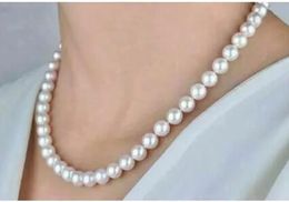 AAAAA Japonés Akoya Collar de perlas blancas 89 mm 24 "14K Gold Brown Fine JewelryJewelry Makin 231221