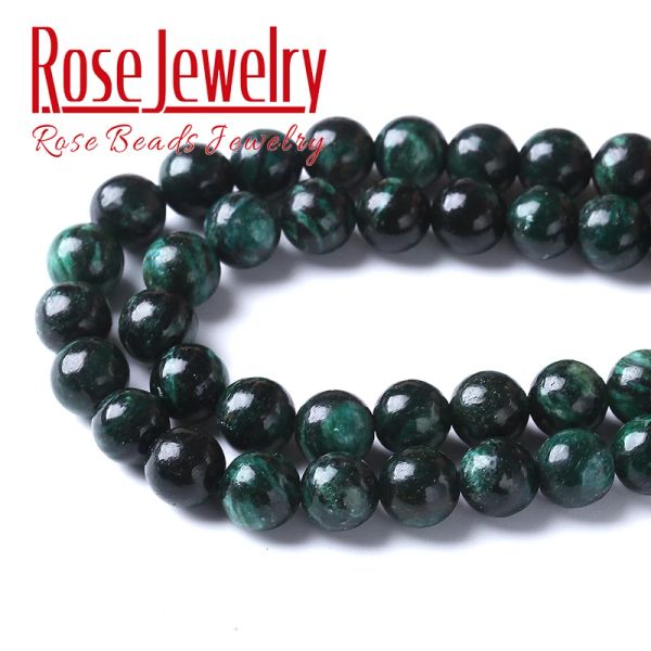 Aaaaa Green Emerald Gemstone Perles Green Stone Round Round Loose Perles pour les bijoux Making DIY Bracelets Colliers 6/8/10mm 15 