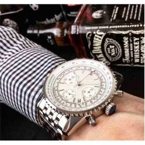 AAAAA Special OS OS -beweging 1884 Chronograph Watch Men Sapphire Crystal White Dial Stainless Male Montre Homme Beml