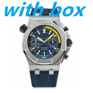 AAAAA Watch Men kijken automatisch mechanisch holle kwarts batterij horloges klassieke stijl 42 mm vol roestvrij staal 5 atm waterdichte saffier super lichtgevend