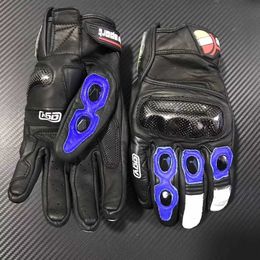 Guantes AAGV Guantes Agv Rider Racing Equipo de equitación de motocicletas pesadas Anti caída Cuero de vaca Impermeable Transpirable Verano Hombres y mujeres Unhx