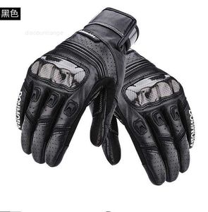 Aagv Gloves Nouveaux gants d'équitation en fibre de carbone Agv en cuir de course de moto robuste anti-chute imperméable confortable pour hommes et femmes en été Fiop