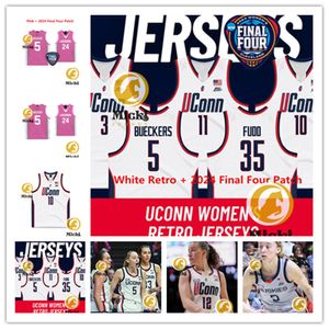 Aaliyah Edwards Paige Bueckers 2024 Finale vier uconn Huskies dames basketball jersey op maat gemaakte 10 nika muhl 33 Caroline Ducharme 35 azzi fudd uconn jerseys