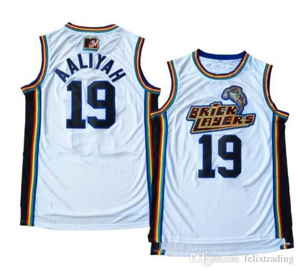 Aaliyah Jersey # 19 Maçons Maillots 1996-97 MTV Rock N 'Jock Film Top Qualité Moive Maillots Hommes Rapide Livraison Gratuite