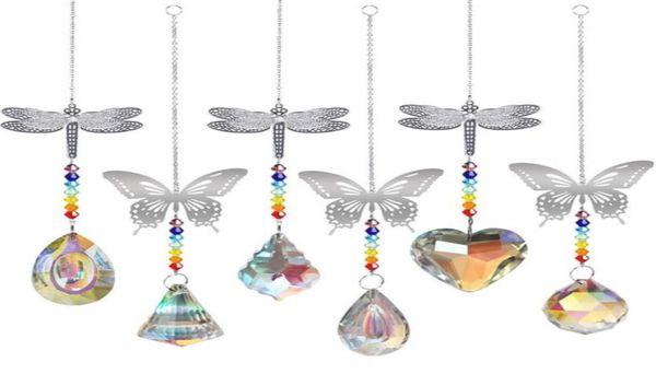 AB Color Crystal Sun Catcher Decoration Garden Decoration Fenêtre Dergfly Ligne de susre Prism Rainbow Maker Perge Charmes Chandelier Pen7693462