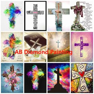 AB Diy Diamant Schilderij Christelijke Kruis Home Decor Diamant Borduurwerk Mozaïek Fantasy Religie Foto Muursticker