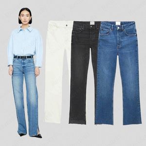 AB Fashion Designer Jeans Casual Mediados de cintura Stir Straight Barrel Denim Tears Jeans Mujeres High Stretch Classic Pantalones sueltos Primavera Black Jeans I7i4 #