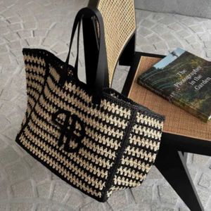 Ab Letter Lafite Woven Beach handBag diseñador de lujo para mujer bolsos Hombro de gran capacidad Tote Bag portátil 230420