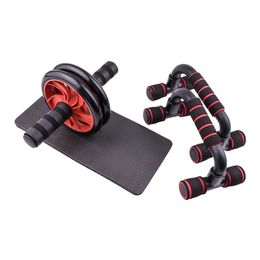 AB Power Wheels Roller Machine Push-up Bar Stand Oefenrek Workout Home Gym Fitnessapparatuur Buikspiertrainer 220301