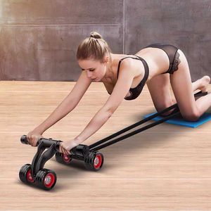 Ab Rollers 4-Wheel Abdominal Roller Muscle Trainer Home Fitness Ab Rollers Workout HKD230718