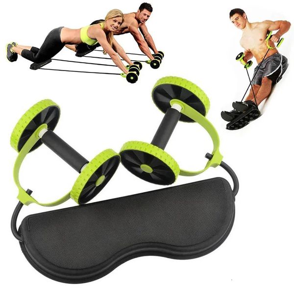 Ab Rollers Abdominal Double Roue Rouleau Maison Gym Muscle Taille Bras Exercice Fitness Équipement Tirer Corde Bandes de Résistance Minceur Dispositif 231104