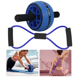 Rodillos abdominales Rueda abdominal Rodillo de gimnasio en casa Entrenador de fortalecimiento muscular antideslizante con rodillera Banda de resistencia Kit de ruedas de ejercicio 231104