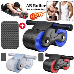 Rolleros AB Anti -Slip Wheel Abdominal Rebound Roller abdominal para el ejercicio de la pierna de la cintura del brazo con la almohadilla de arrodillada Tra de músculo 271f