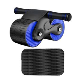 Ab Rollers Automatische Rebound Buikwiel Dubbele Ronde Wielen Roller Binnenlandse Abdominale Sporter Wiel Fitnessapparatuur Voor Core Workouts 230307