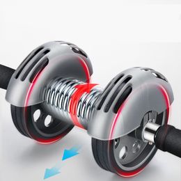 Ab Rollers Rebote automático Doublewheeled Push Roller Ejercicio Abdominales Trainer Belly Muscle Equipment Abs Wheel 230801