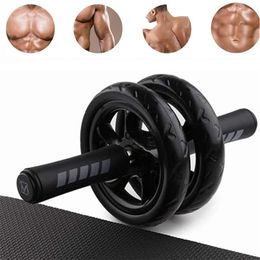 Ab Rollers Pas de bruit Abdominal Wheel Ab Roller avec tapis pour Gym Muscle Trainer Exercice Fitness Equipment 230617