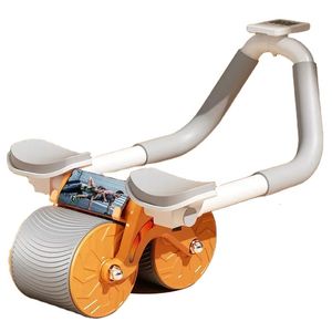 Ab Rollers-versie Ab Two Wheels Roller Automatic Rebound Ab Wheel Roller Abdominal Core Trainer 230613