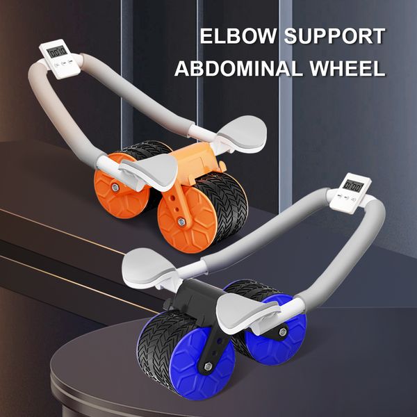 Ab Rollers Wheel Rebond automatique avec support de coude Plaque plate Roue d'exercice Silence Roue abdominale Équipement d'exercice à domicile 230613