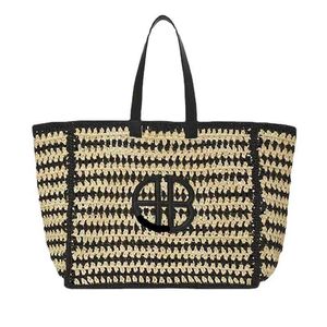 Ab sacs de paille femmes designer le fourre-tout sacs à main tissés grande capacité sac fourre-tout vacances plage sac femmes rayé vacances algues tissé sac 230420