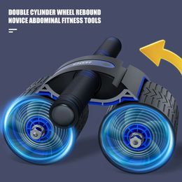 AB Wheel Roller Rebond automatique élargi Double Roue AB Slide Auto Frein Auto Muscle Abdominal Workout Home Gym Disticul Gym équipement 240418