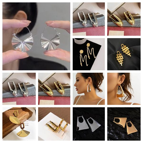 Pendientes cuadrados minimalistas de doble cabeza de cabeza abab aretes de moda geométrica Pendientes irregulares Joyas exageradas Accesorios de apertura Drop del