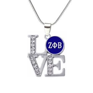 Abadon – autocollant incrusté en métal, lettre grecque Zeta Phi Beta, colliers symbole ZPB, bijoux de sororité, pendentif 257r