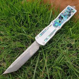 Abalone damas tanto lame double action automatique auto tactique camping couteau chasse foding couteaux POCKET TOOL cadeau de noël knif303w