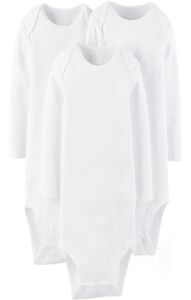 AbaoDo – barboteuse à manches longues pour bébé, 100 coton, blanc pur, body pour nouveau-né, vêtements de haute qualité, 3795481