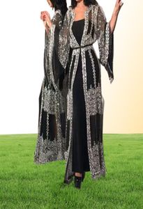 Abaya Dubai Muslim Dress Luxury High Class Sequins broderie Lace Ramadan Kaftan Islam Kimono Femmes Black Maxi Robes8613646