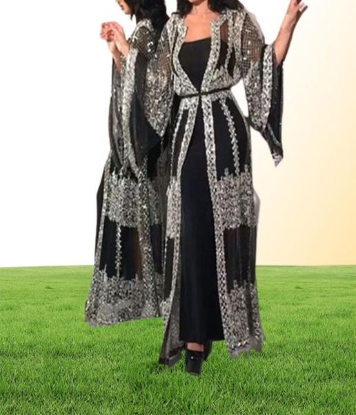 Vestido musulmán de Abaya Dubai Luxury High Class Bordins Bordado Ramadán Kaftan Islam Kimono Women MAXI MAXI Vestidos8311071