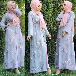 Abaya Robe longue musulmane pour femmes Caftan Marocain Kimono Cardigan musulman Hijab Robes Turc Islamique Dubaï Oman Robe Djelaba 210712
