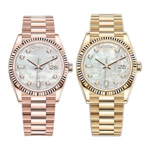 abb_watches Heren Dag Datum Automatische Horloges Kalender Diamant Beweging Horloge Luxe Dameshorloge Roestvrij Staal Saffier Horloges Accessoires Horloge voor Dames