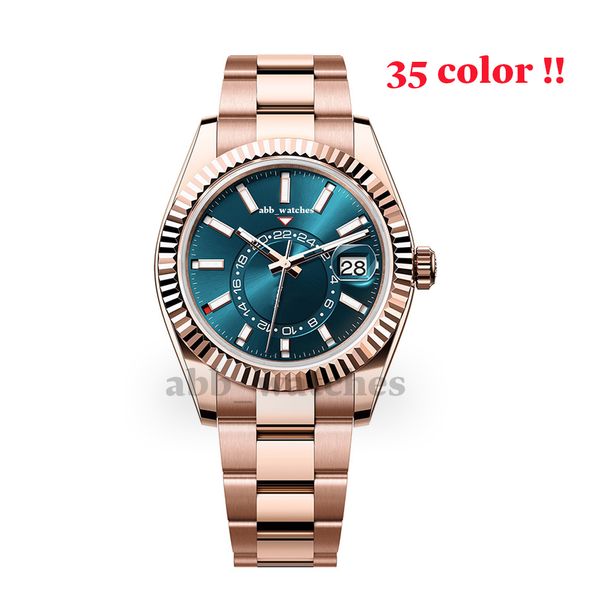 abb_watches Montres pour hommes Montres de luxe automatiques mécaniques SKY Montre-bracelet d'affaires moderne ronde en acier inoxydable Montres de date en caoutchouc Édition limitée Noël