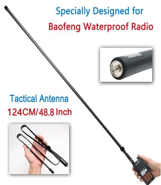 ABBREE 124CM antenne tactique pliable étanche VHFUHF 144430MHz pour Baofeng UVXR UV9R Plus talkie-walkie Radio étanche9227012